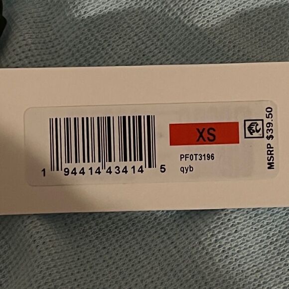 Calvin Klein Performance Light Blue Waffle Knit Rolled Cuff T-Shirt Women XS NWT - Picture 8 of 8